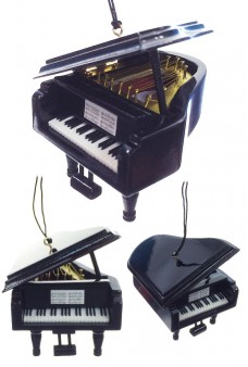 Black Grand Piano Ornament