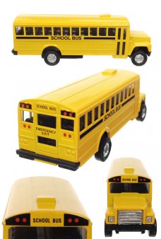 Yellow School Bus 1970s Pull Back Die Cast