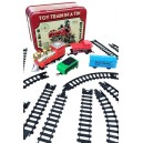 Toy Train Set in a Red Tin Box Locomotive