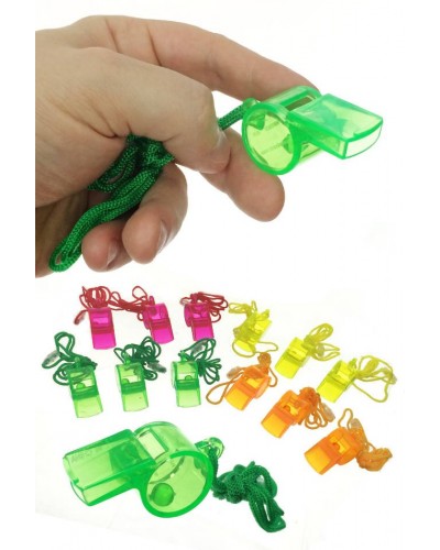 Colorful Whistles 12 Transparent Plastic