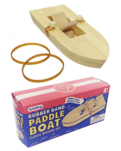 Rubber Band Paddle Boat Wood Windup