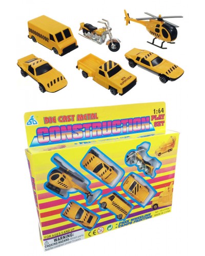 Construction Play Metal Set of 6 Vehicles
