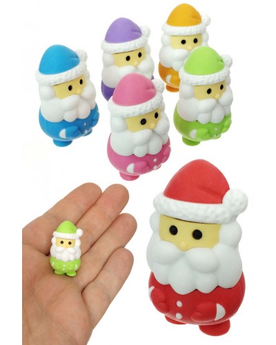 Santa Claus Eraser Japanese Mini Puzzle 1 Piece, Assorted Colors