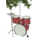Drum Set Ornament Red Drums with Cymbal
