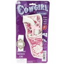 Cowgirl Pink Pistol 8 Shot Ring Cap Gun White Handle 