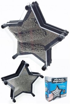 Pin Art 3D Star Impression Toy Black Large