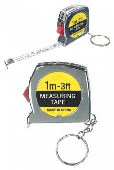 Mini Measure Tape on Silver Key Ring