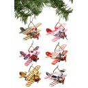 Mini Biplanes Christmas Ornaments Set of 6