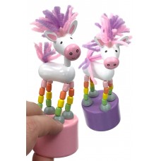 Unicorn Push Puppet Wooden Thumb Toy