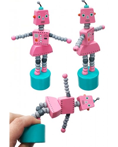 Paulina Pink Robot Thumb Puppet Poses