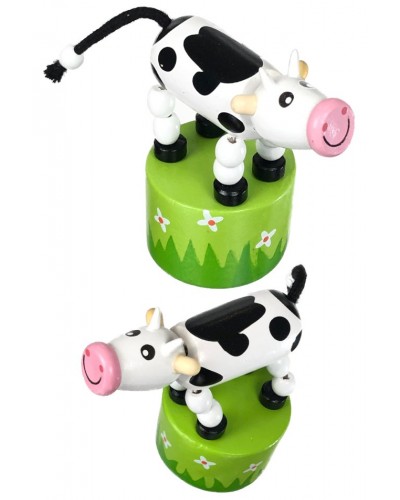Clara the Cow Wooden Thumb Puppet Toy
