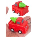 Christmas Tree on Red Truck Pull Back Bright Red
