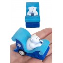 Polar Bear Snowflake Sleigh Pull Back Wind Up Toy