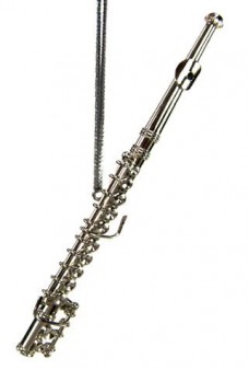Silver Flute Metal Ornament