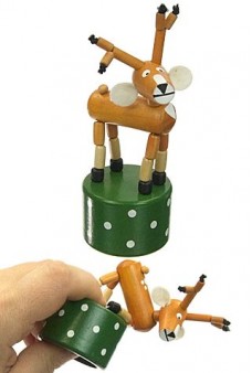 Reindeer Santas Wood Thumb Puppet