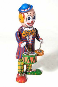 Tin Toy Drumming Clown
