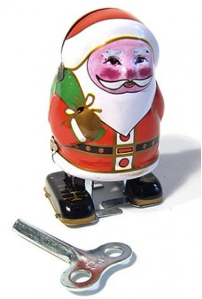 Rosy Cheeks Santa Wind Up Tin Toy