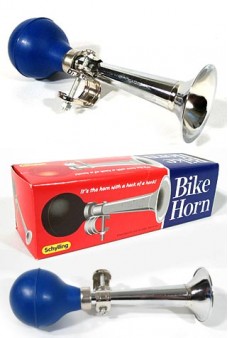 Bike Horn Blue and Chrome
