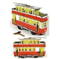 7 inch Vintage Clockwork Streetcar Wind Up Tin Tram Mechanical Toy for Kids Toddlers Boys and Girls