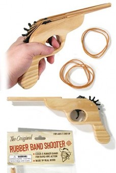 Rubber Band Shooter Wood Toy Gun