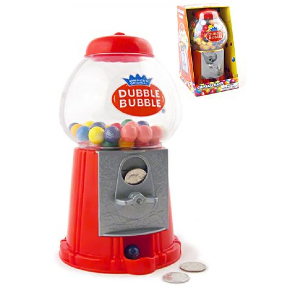 Classic Vintage Red Bubble Gum Machine Bank 50 Gumball Included Candy Dispenser 