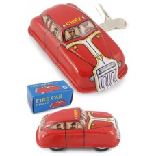 Red Fire Chief Classic Car Mini Tin Toy