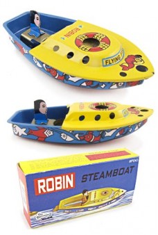 Robin Steamboat Tin Toy Boiler Boat