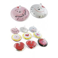 Couple of Hearts Tin Tops Spin Set of 2