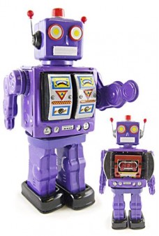 Ms D Cell Robot Tin Toy Lavender Woman NON FUNCTIONING