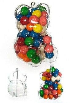 Clear Teddy Bear Candy Jar Ornament