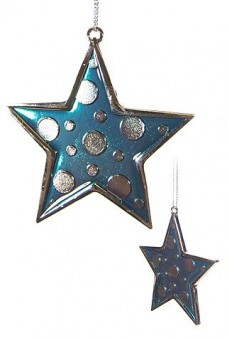 Blue Star Metal Christmas Ornament