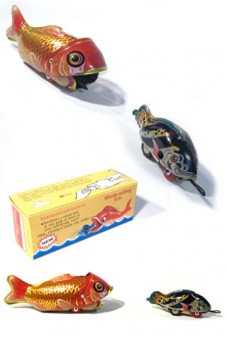 Whale Eating Fish Funny Tin Toy
