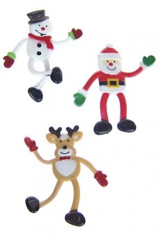 Santa Snowman Reindeer Bendy Set