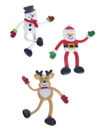 Santa Snowman Reindeer Bendy Set
