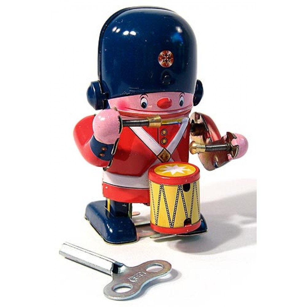 Vintage/Retro Style Windup Tin Toy SOLDIER WITH DRUM 